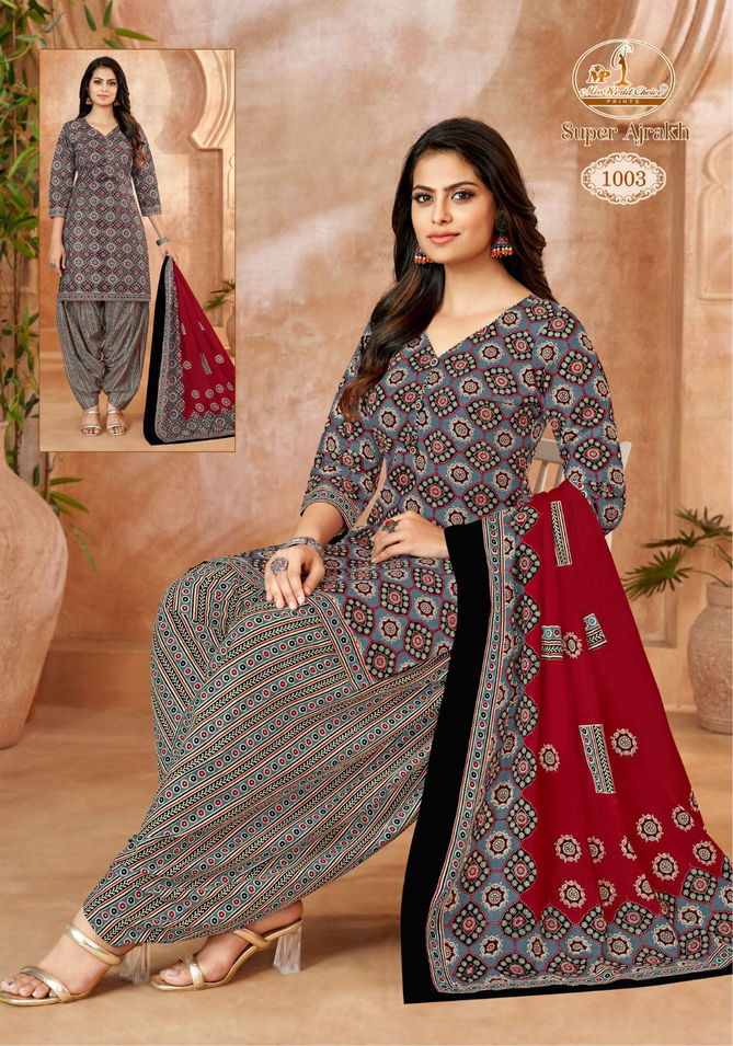 Super Ajrakh Vol 1 By Miss World Printed Cotton Dress Material Wholesale Shop In Surat